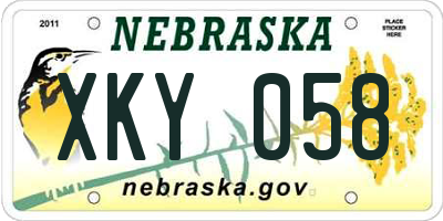 NE license plate XKY058