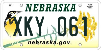 NE license plate XKY061