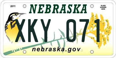 NE license plate XKY071