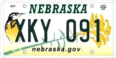 NE license plate XKY091