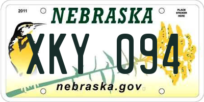 NE license plate XKY094