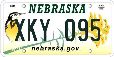 NE license plate XKY095