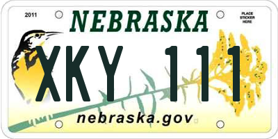 NE license plate XKY111