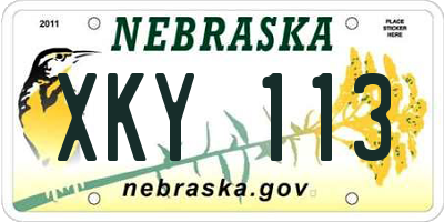 NE license plate XKY113