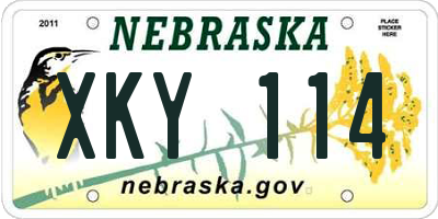 NE license plate XKY114