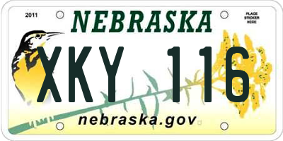 NE license plate XKY116