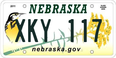 NE license plate XKY117