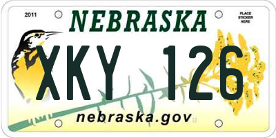 NE license plate XKY126