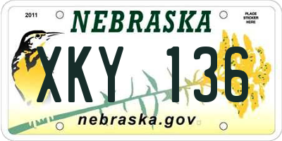 NE license plate XKY136