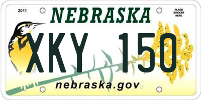 NE license plate XKY150