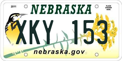 NE license plate XKY153