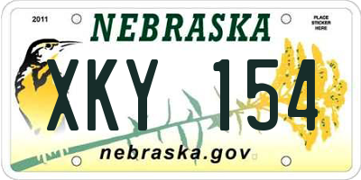 NE license plate XKY154