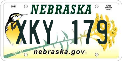 NE license plate XKY179