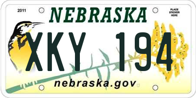 NE license plate XKY194