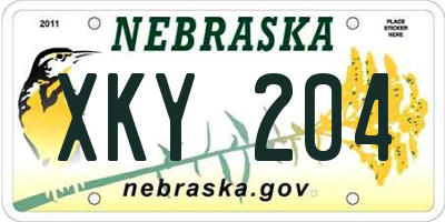 NE license plate XKY204