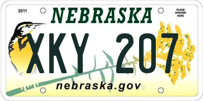 NE license plate XKY207
