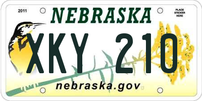 NE license plate XKY210