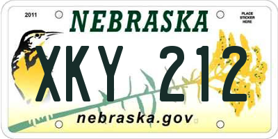 NE license plate XKY212