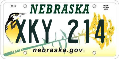 NE license plate XKY214
