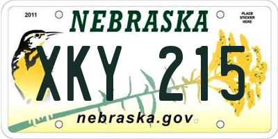NE license plate XKY215