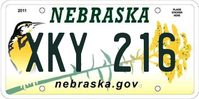 NE license plate XKY216
