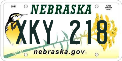 NE license plate XKY218