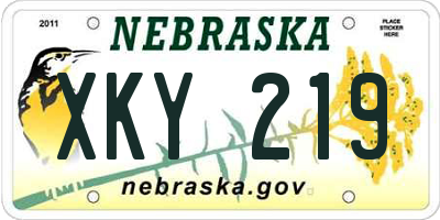 NE license plate XKY219