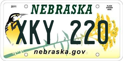 NE license plate XKY220