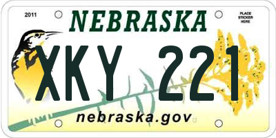 NE license plate XKY221