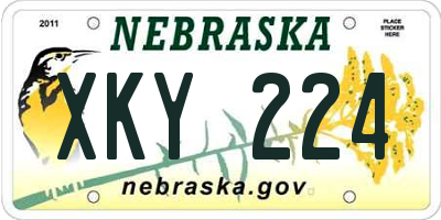 NE license plate XKY224