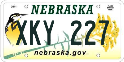 NE license plate XKY227
