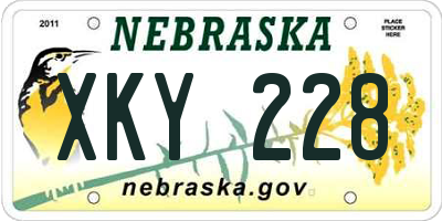NE license plate XKY228
