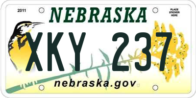 NE license plate XKY237