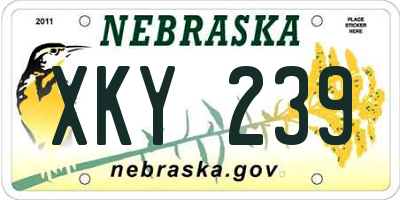 NE license plate XKY239