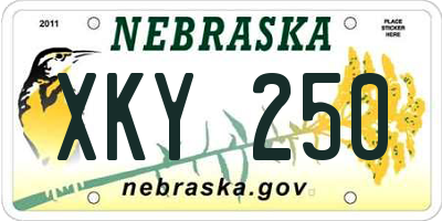 NE license plate XKY250