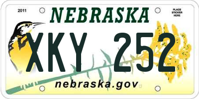 NE license plate XKY252