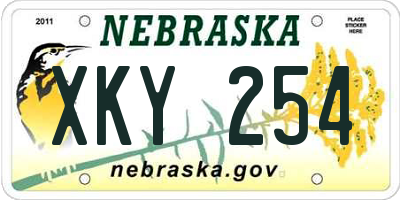NE license plate XKY254