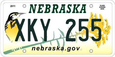 NE license plate XKY255