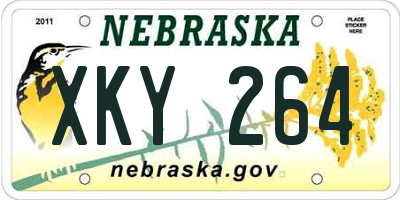 NE license plate XKY264