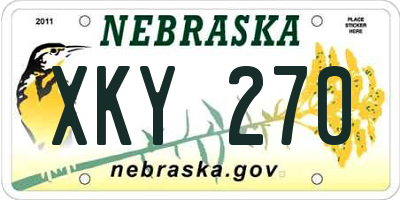 NE license plate XKY270
