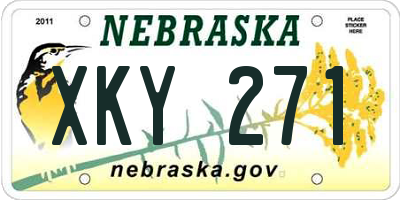 NE license plate XKY271