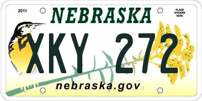 NE license plate XKY272