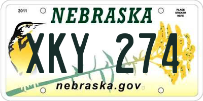 NE license plate XKY274