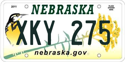 NE license plate XKY275