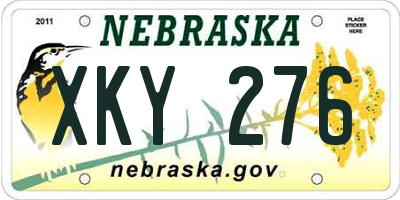 NE license plate XKY276