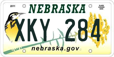 NE license plate XKY284