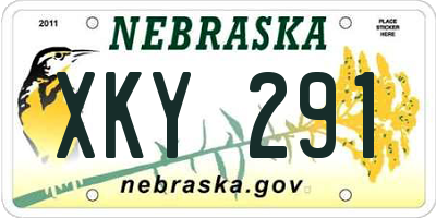 NE license plate XKY291