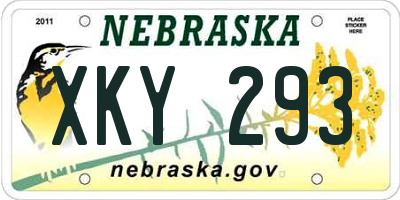 NE license plate XKY293