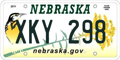 NE license plate XKY298