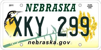 NE license plate XKY299